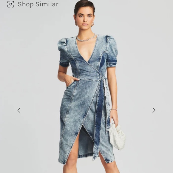 Retrofete Dresses & Skirts - RETROFETE Zelda Denim Wrap Dress Size XS/NWT Retail $545